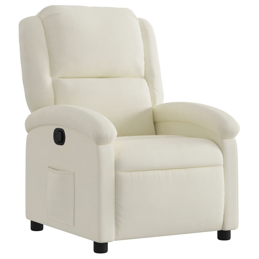Fauteuil inclinable Crème Velours - XIOS