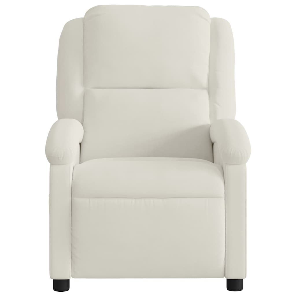 Fauteuil inclinable en velours crème