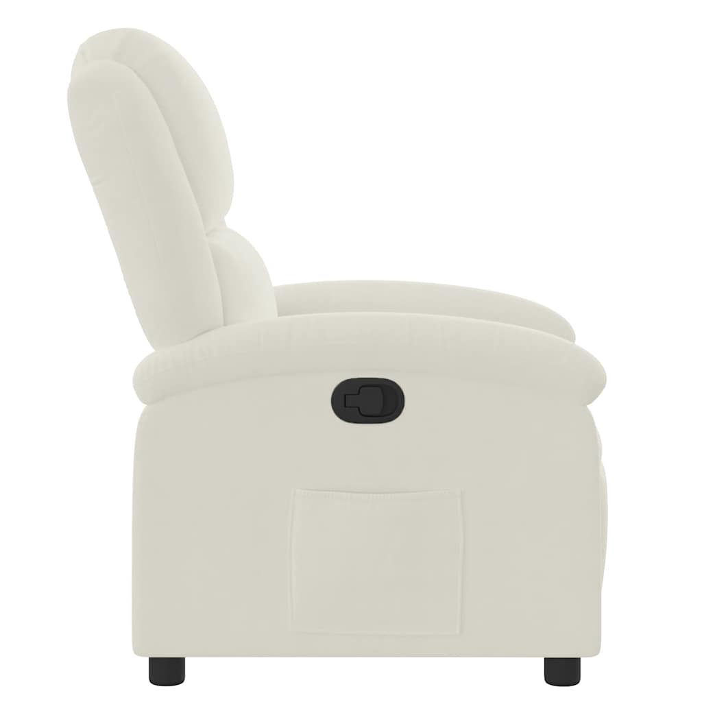 Fauteuil inclinable en velours crème
