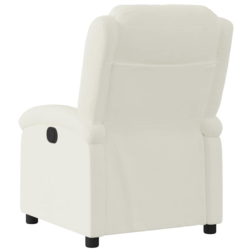 Fauteuil inclinable en velours crème