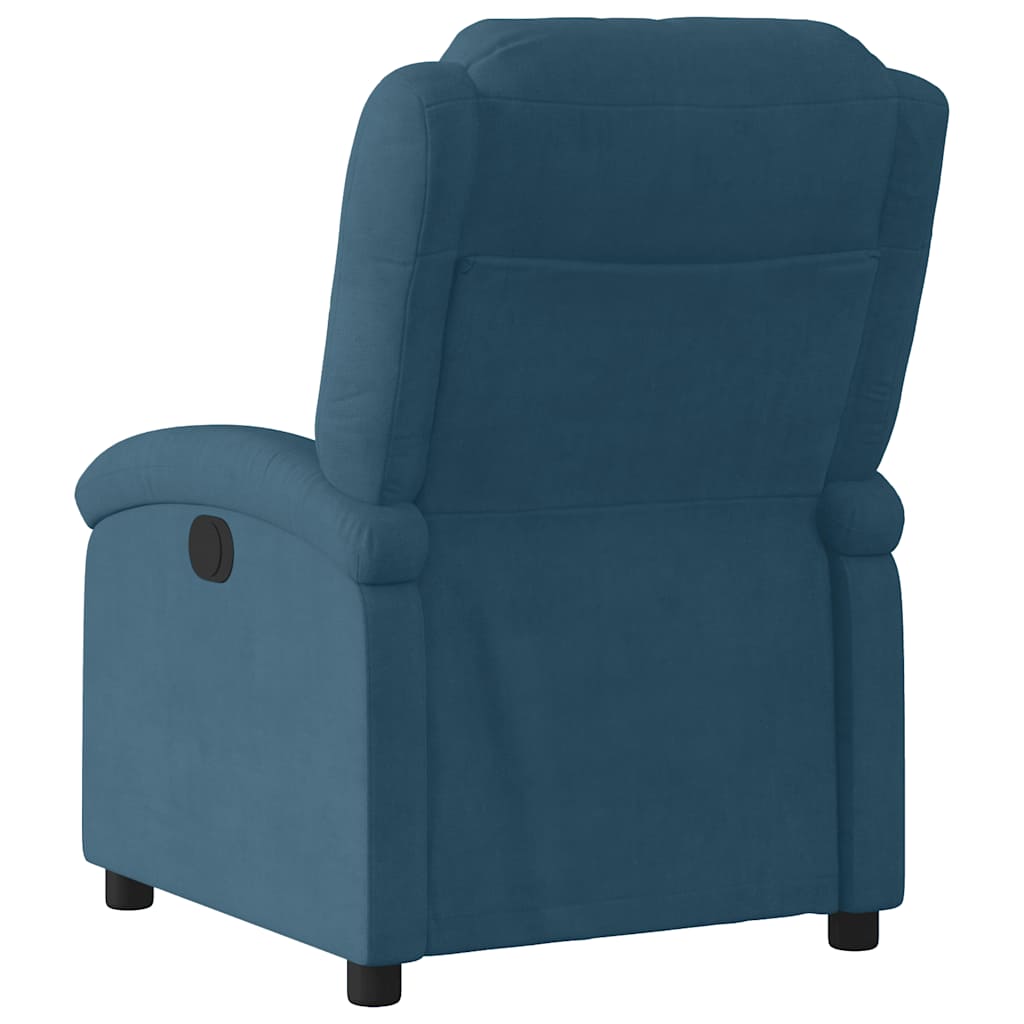Fauteuil inclinable bleu velours - XIOS