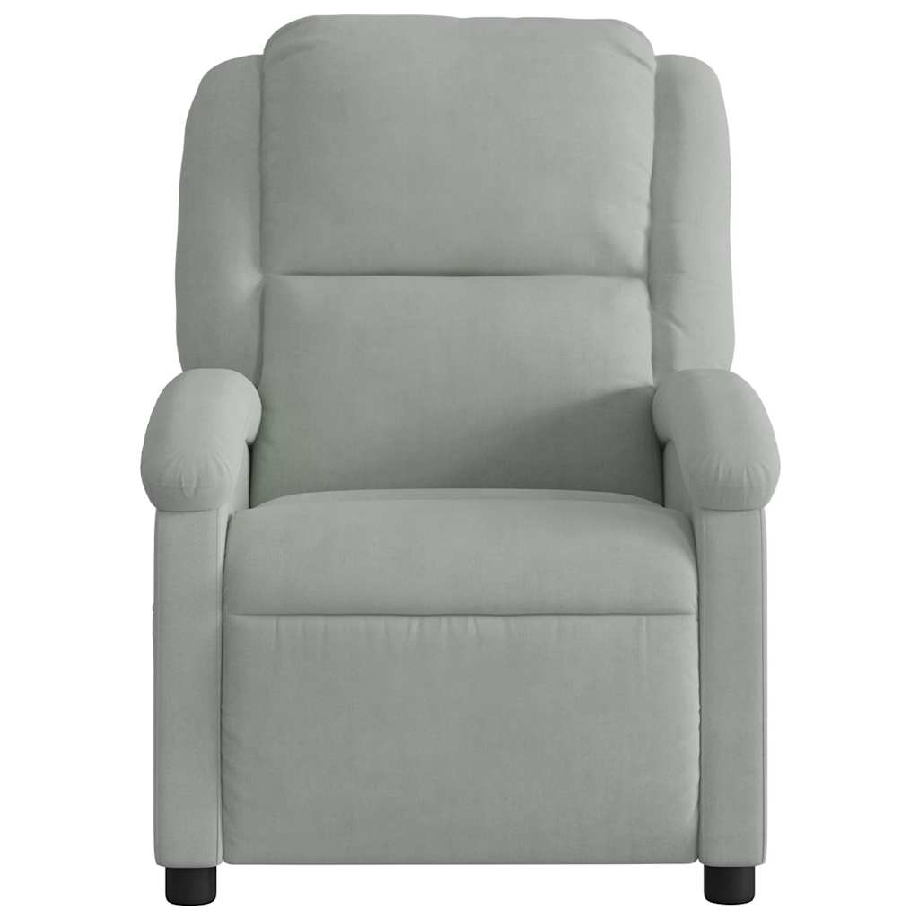 Fauteuil de massage inclinable gris clair velours - XIOS