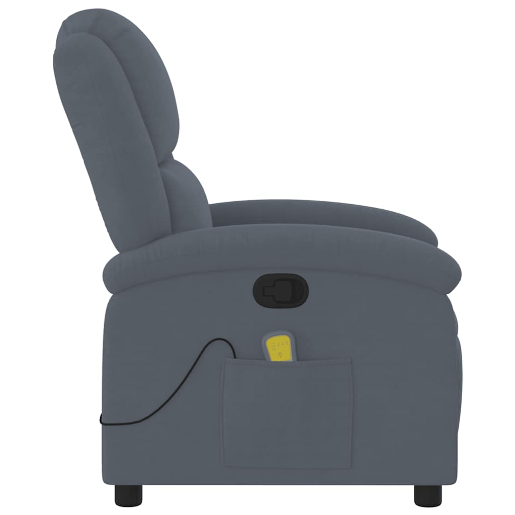 Fauteuil de massage inclinable gris foncé velours - XIOS