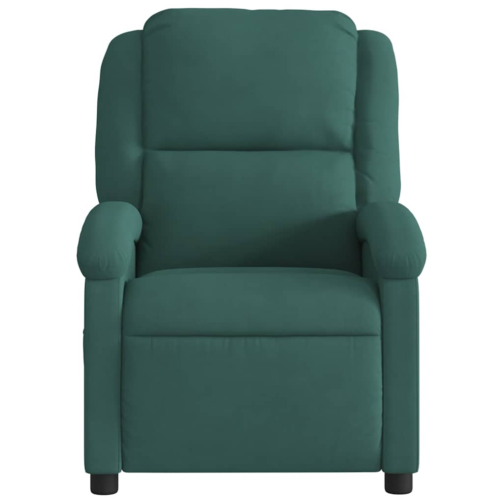 Fauteuil de massage inclinable vert foncé velours - XIOS