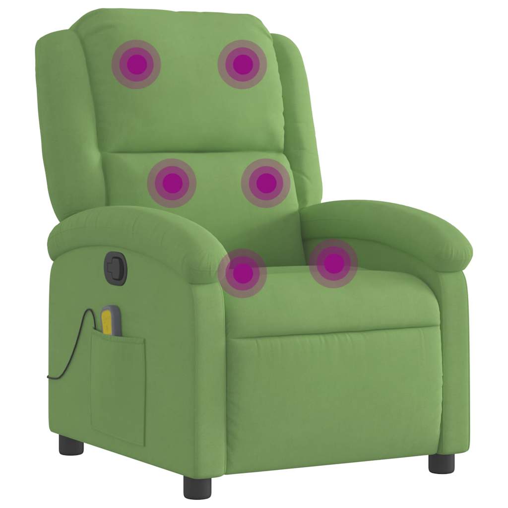 Fauteuil de massage inclinable vert clair velours - XIOS