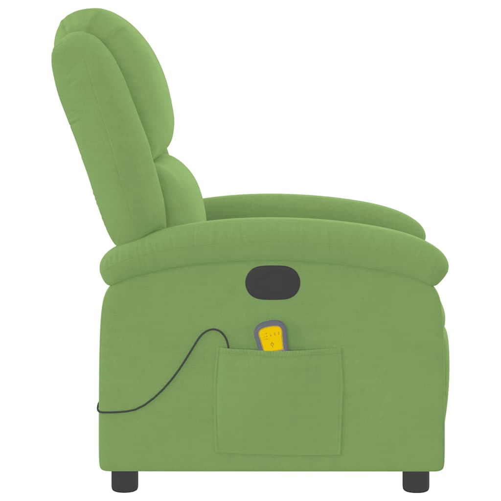 Fauteuil de massage inclinable vert clair velours - XIOS