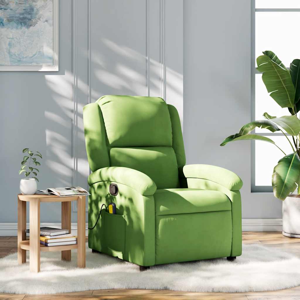 Fauteuil de massage inclinable vert clair velours - XIOS
