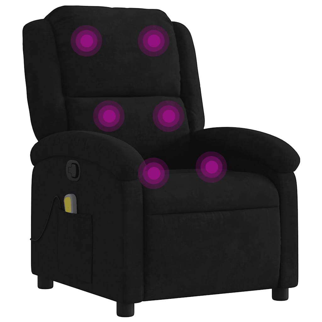 Fauteuil de massage inclinable noir velours - XIOS