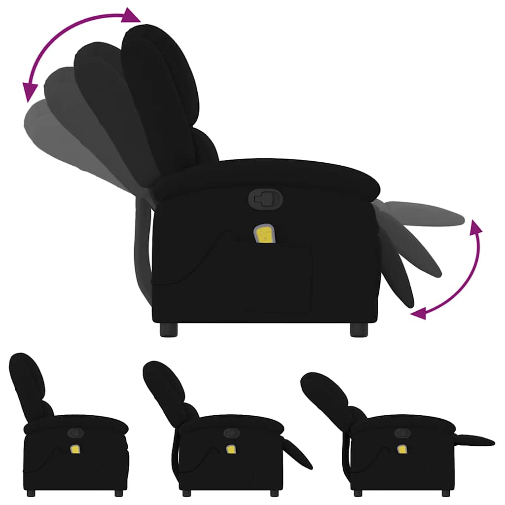 Fauteuil de massage inclinable noir velours - XIOS