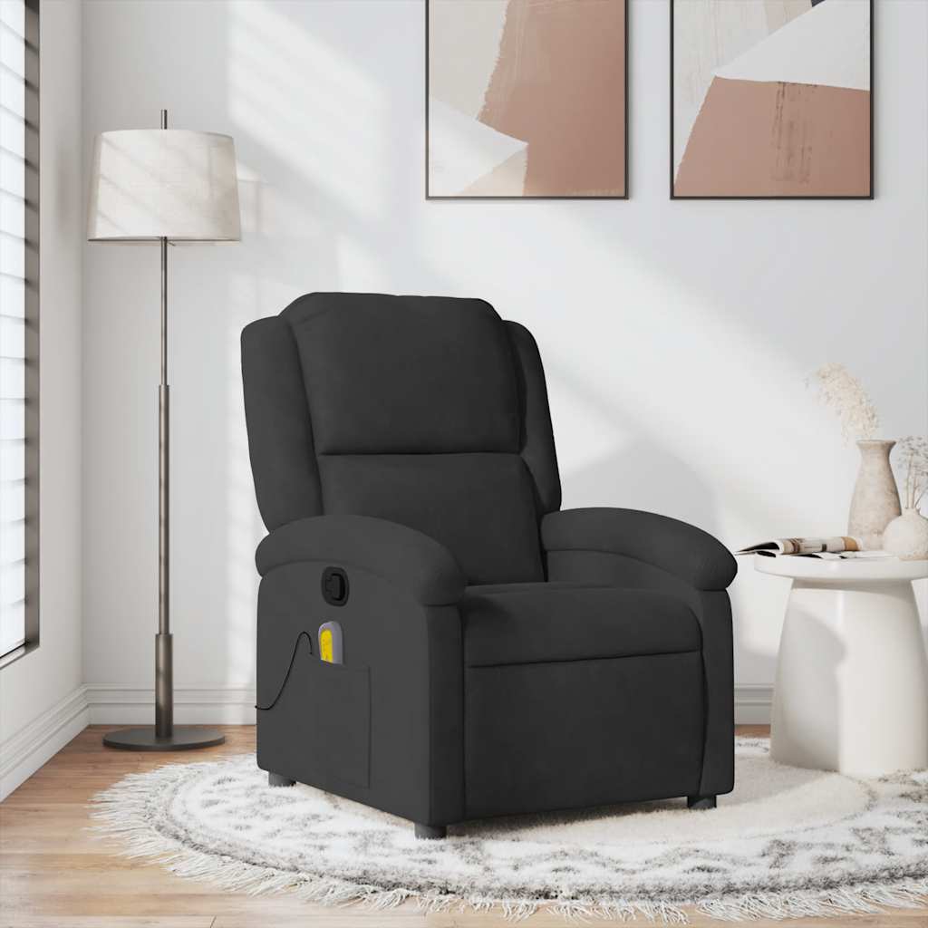 Fauteuil de massage inclinable noir velours - XIOS
