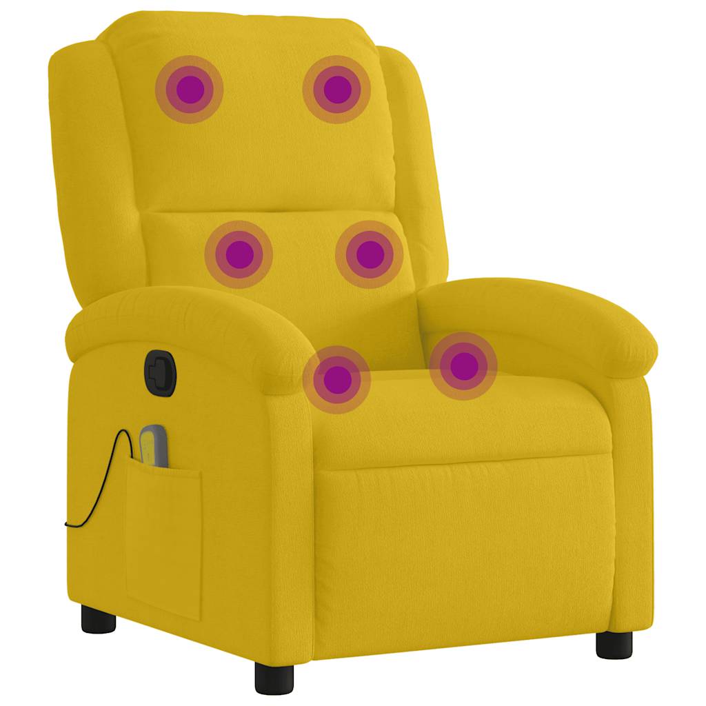 Fauteuil de massage inclinable jaune velours - XIOS