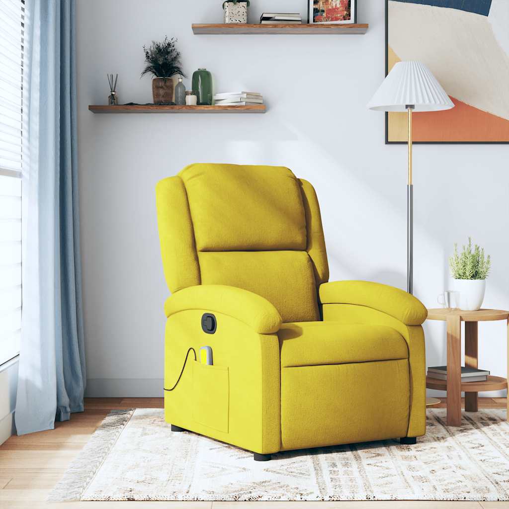 Fauteuil de massage inclinable jaune velours - XIOS