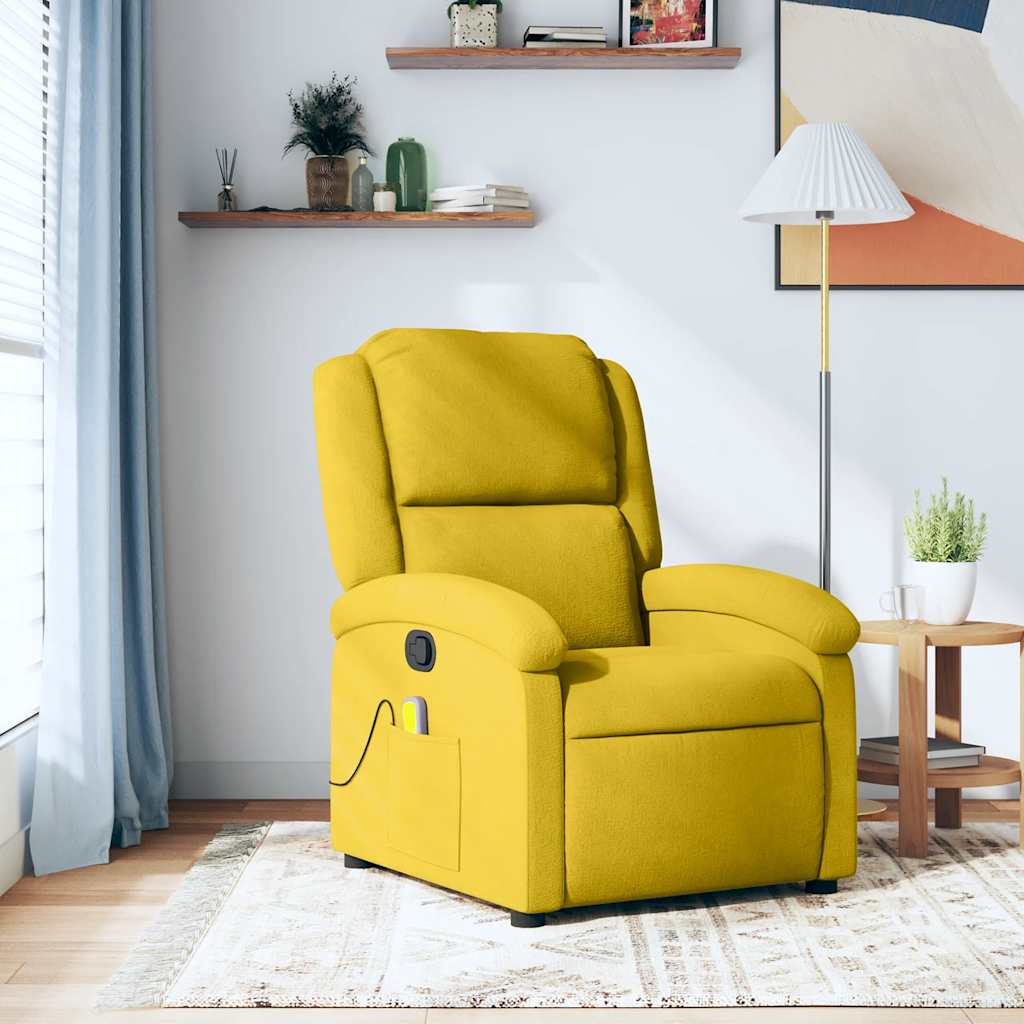 Fauteuil de massage inclinable jaune velours