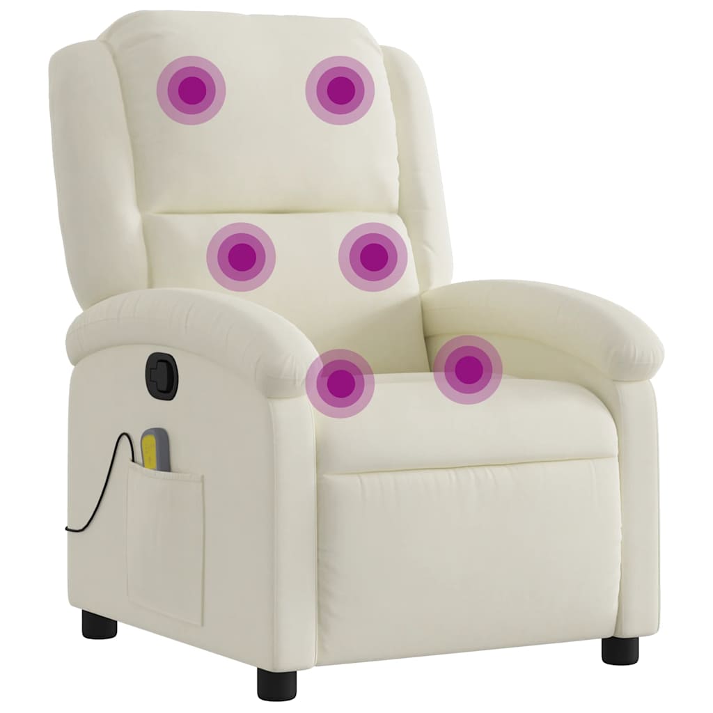 Fauteuil de massage inclinable crème velours - XIOS