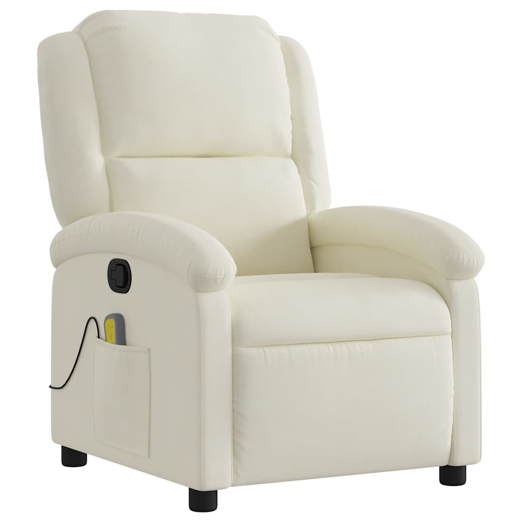 Fauteuil de massage inclinable crème velours - XIOS