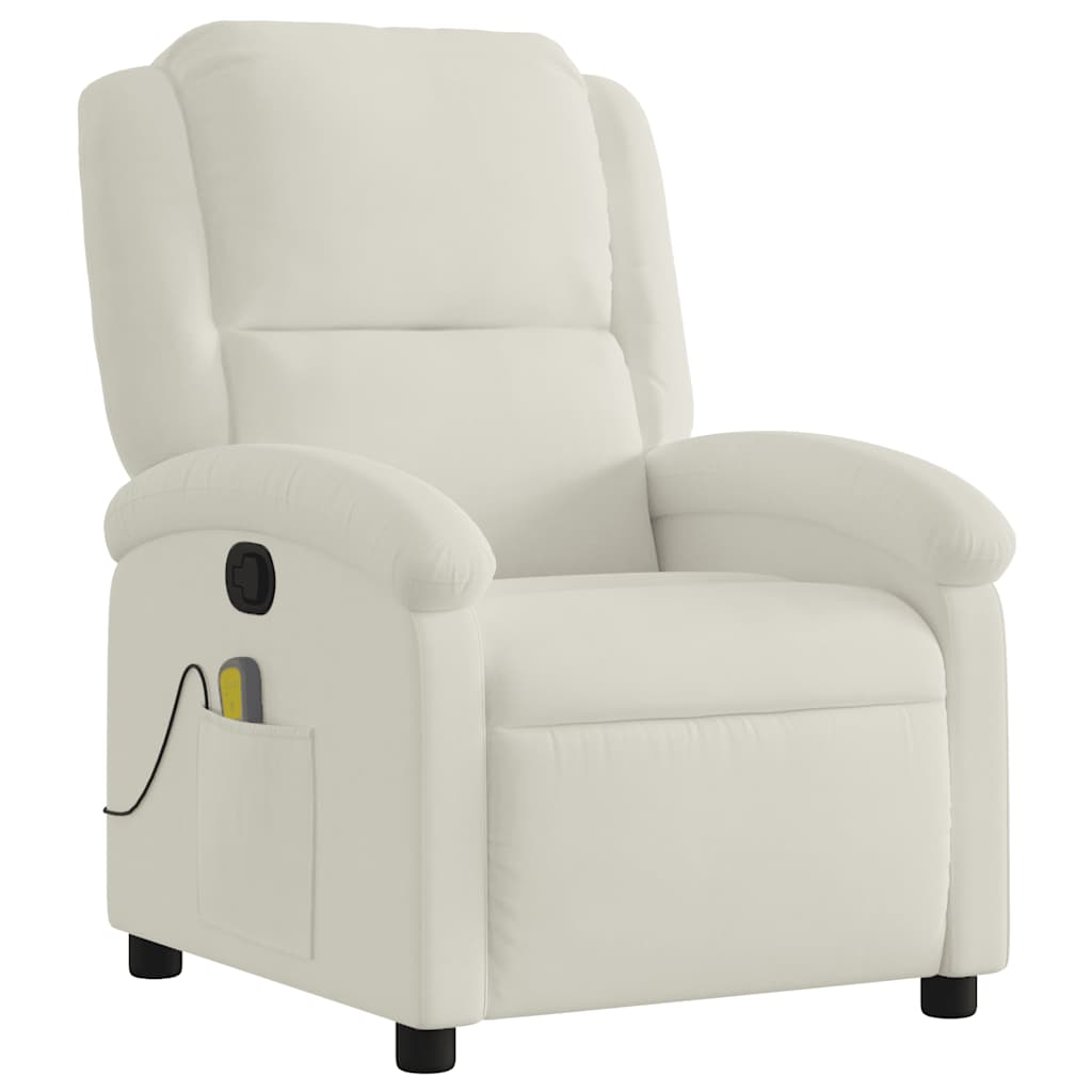 Fauteuil de massage inclinable crème velours