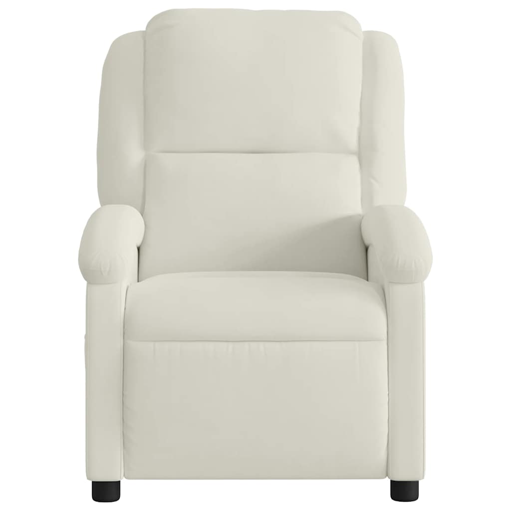 Fauteuil de massage inclinable crème velours