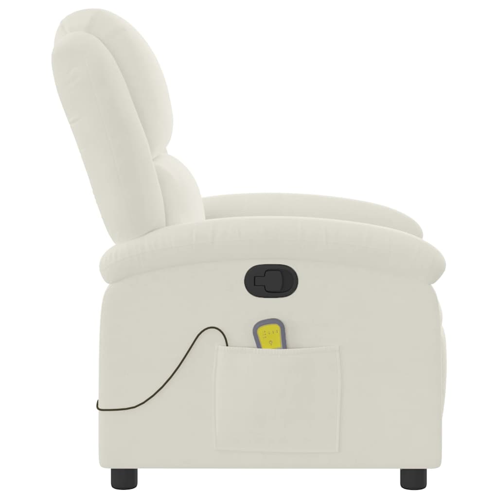 Fauteuil de massage inclinable crème velours