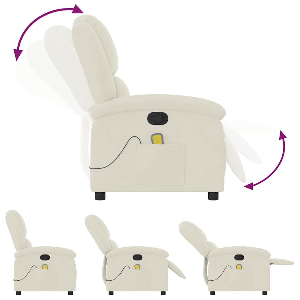 Fauteuil de massage inclinable crème velours - XIOS