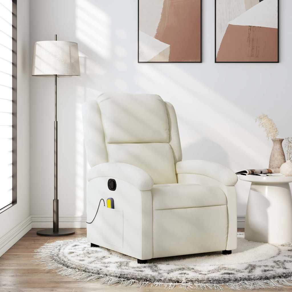 Fauteuil de massage inclinable crème velours - XIOS