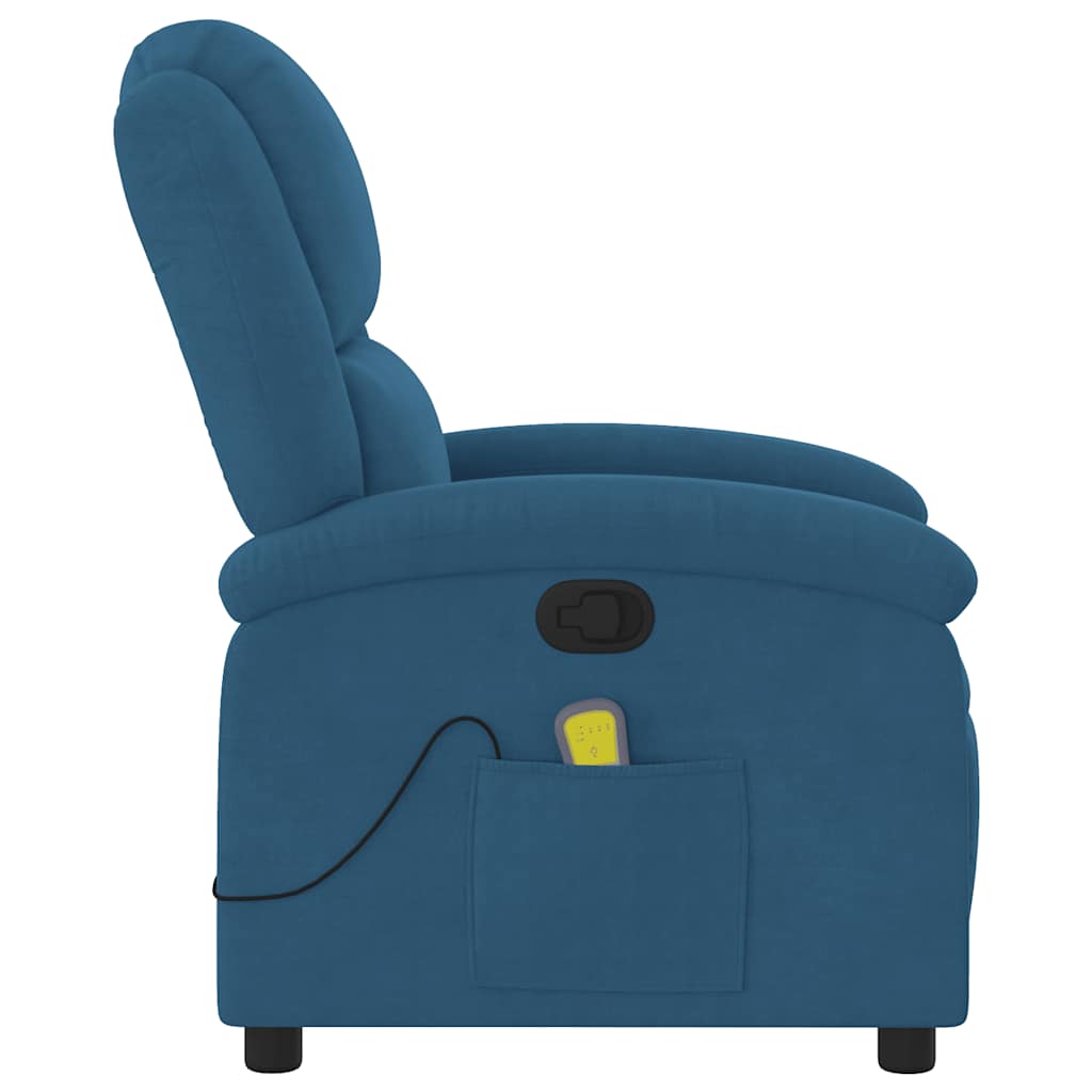 Fauteuil inclinable de massage bleu velours - XIOS