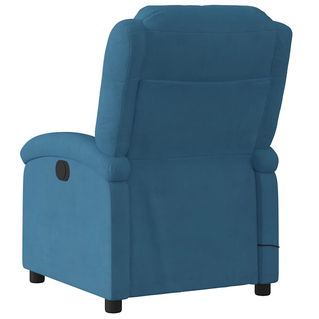 Fauteuil inclinable de massage bleu velours - XIOS