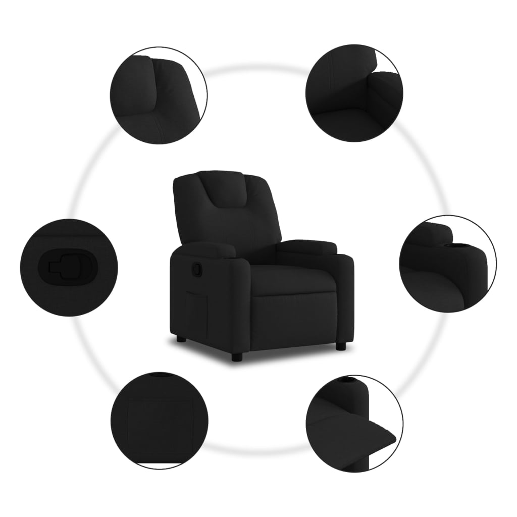 Fauteuil inclinable Noir Tissu
