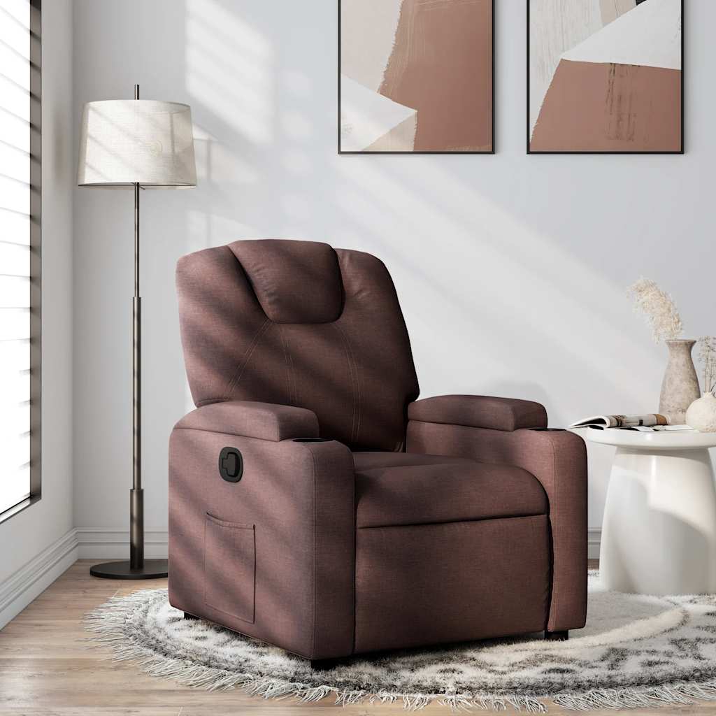 Fauteuil inclinable Marron foncé Tissu - XIOS