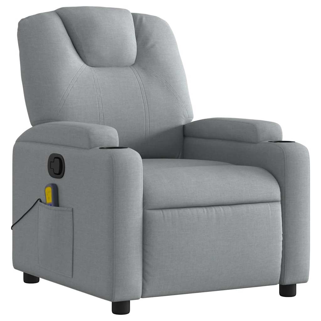 Fauteuil de massage inclinable Gris clair Tissu - XIOS