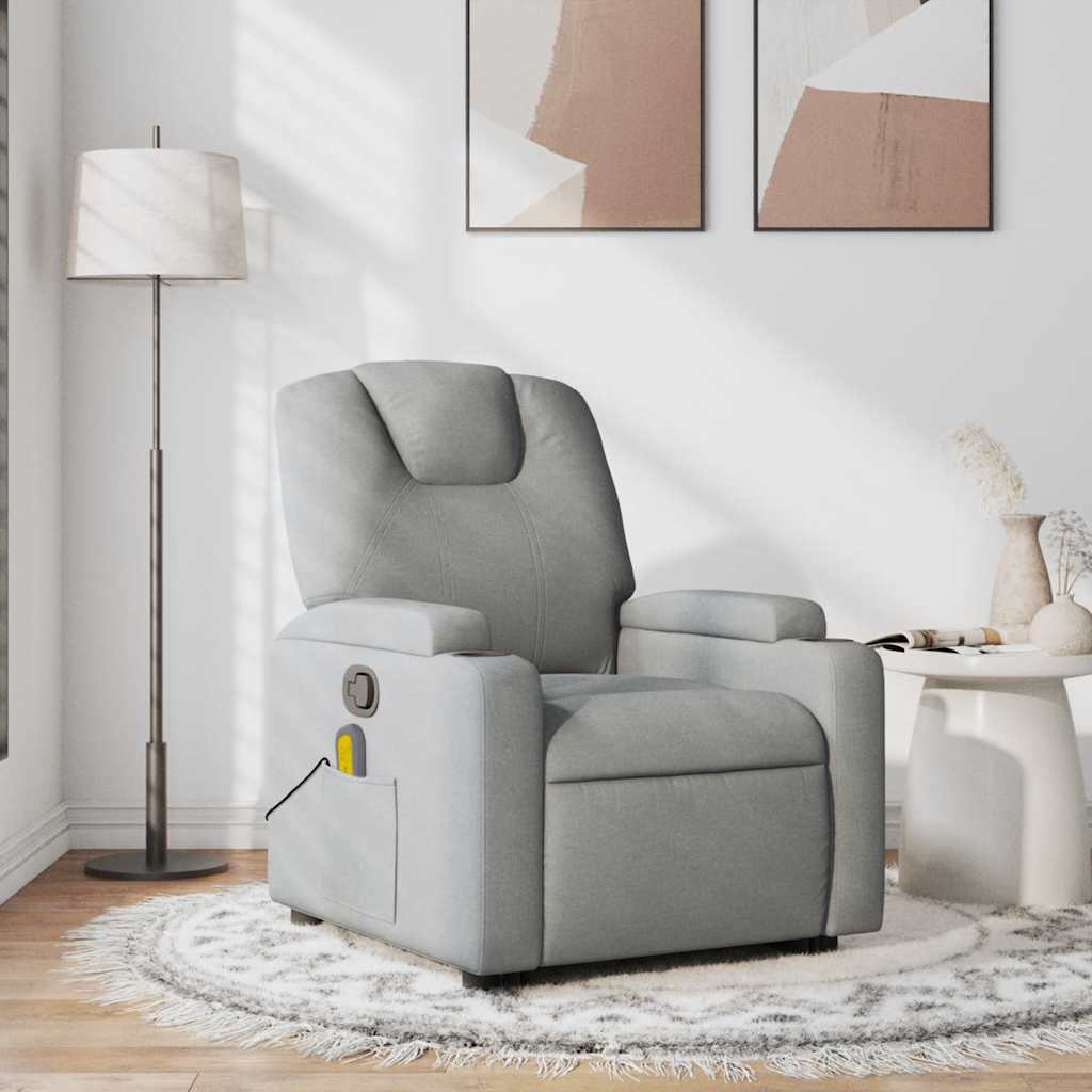Fauteuil de massage inclinable Gris clair Tissu - XIOS