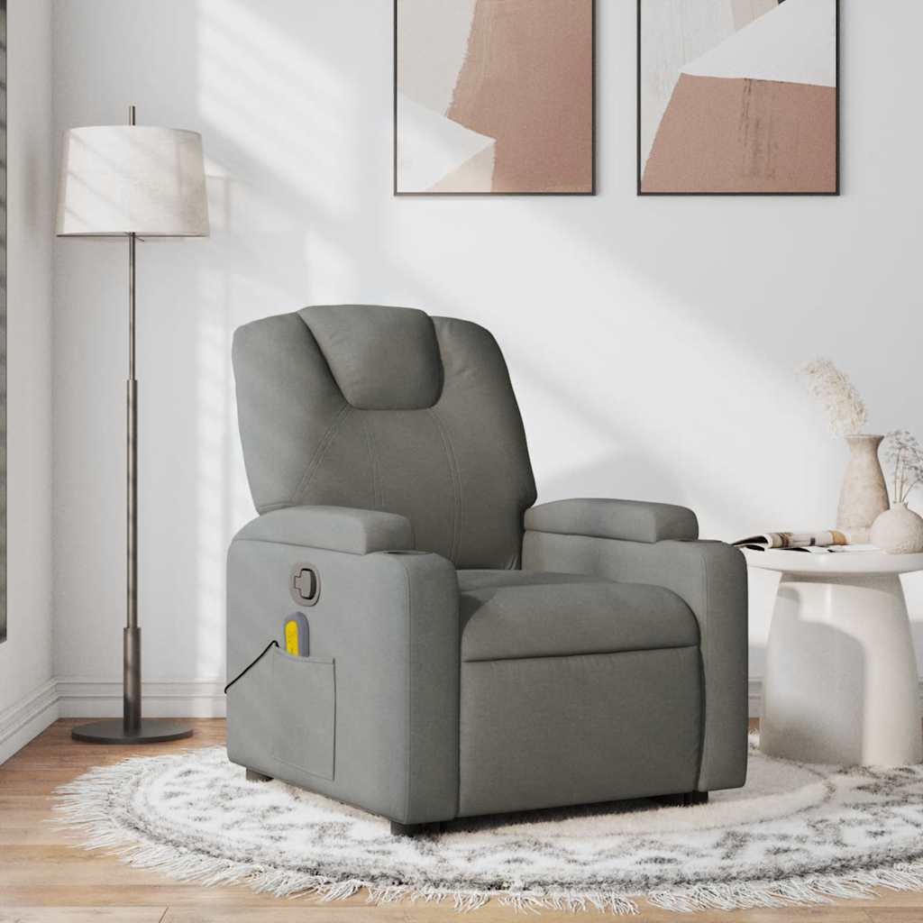 Fauteuil de massage inclinable Gris foncé Tissu - XIOS