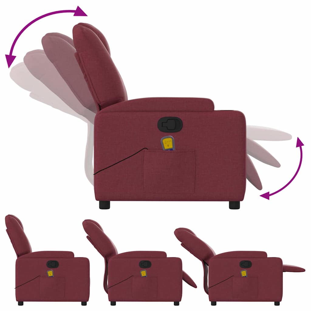 Fauteuil de massage inclinable Rouge bordeaux Tissu - XIOS