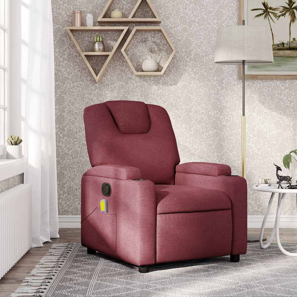 Fauteuil de massage inclinable Rouge bordeaux Tissu - XIOS