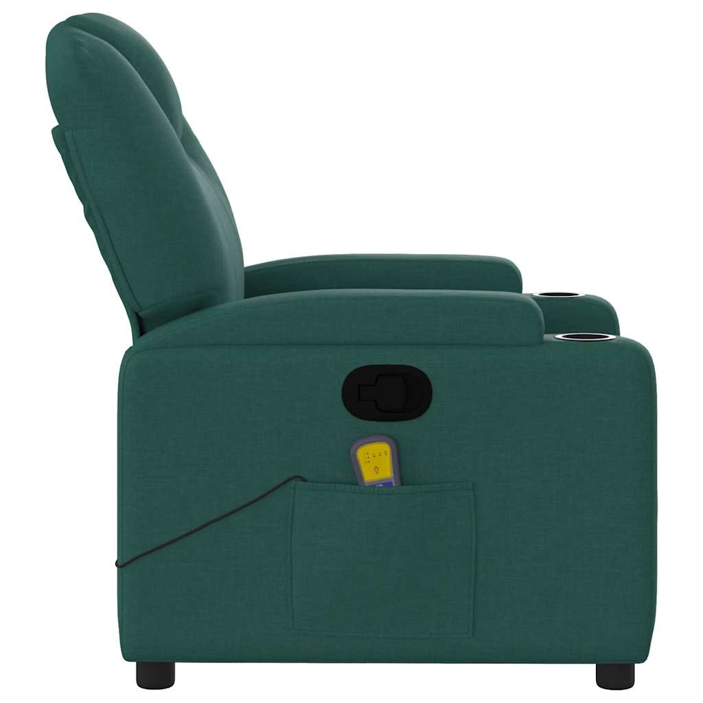 Fauteuil de massage inclinable Vert foncé Tissu - XIOS