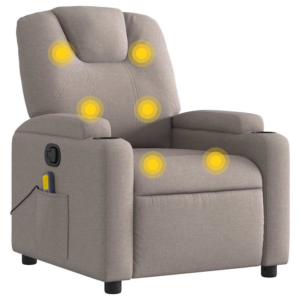 Fauteuil de massage inclinable Taupe Tissu