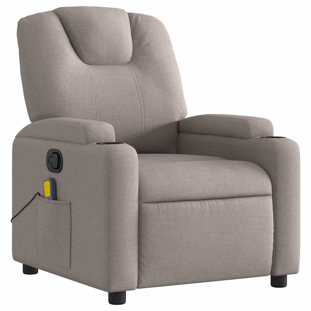 Fauteuil de massage inclinable Taupe Tissu