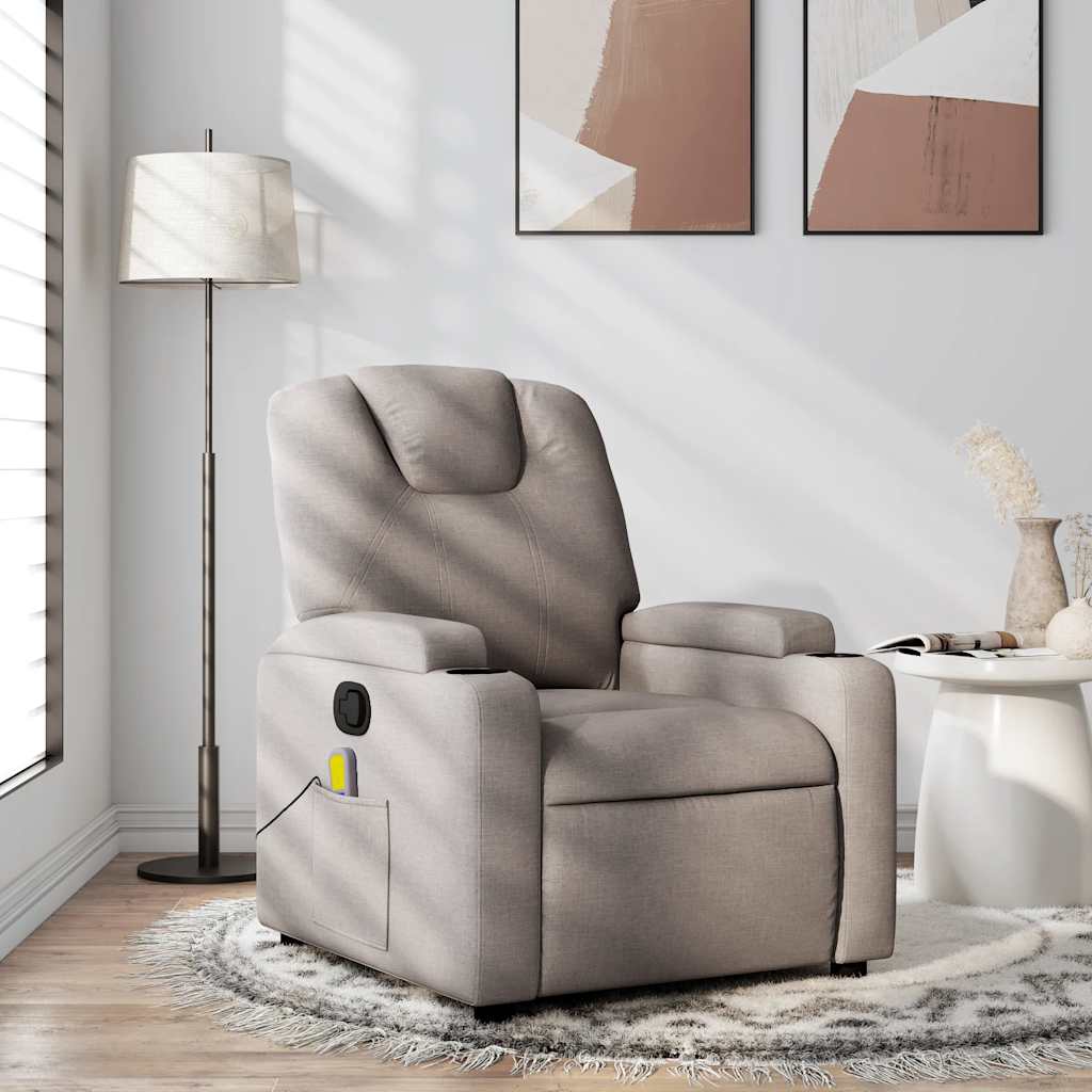 Fauteuil de massage inclinable Taupe Tissu - XIOS