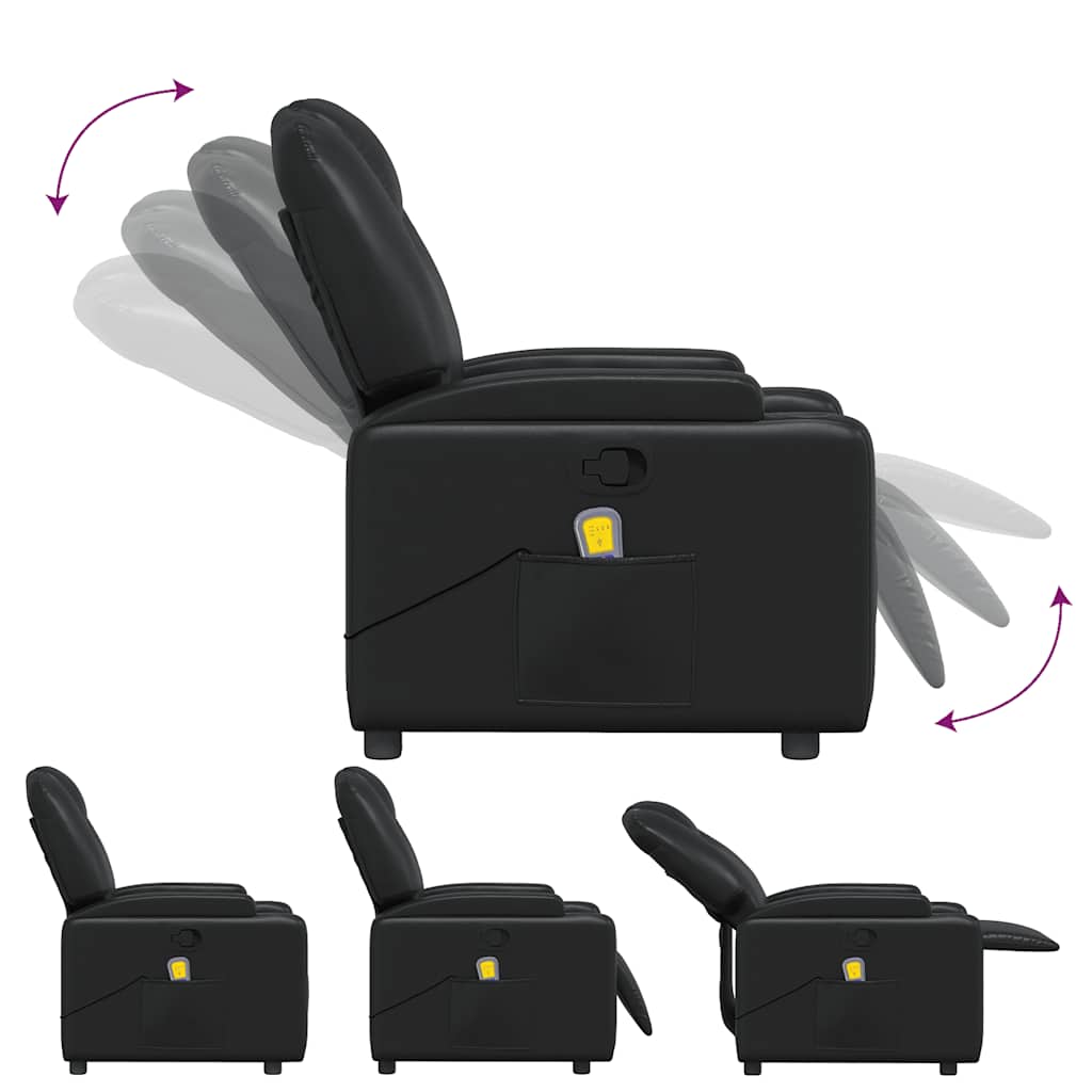 Fauteuil de massage inclinable Noir Similicuir - XIOS