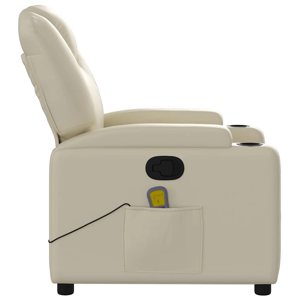 Fauteuil inclinable de massage Crème Similicuir - XIOS