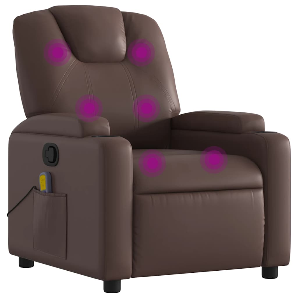 Fauteuil de massage inclinable Marron Similicuir - XIOS