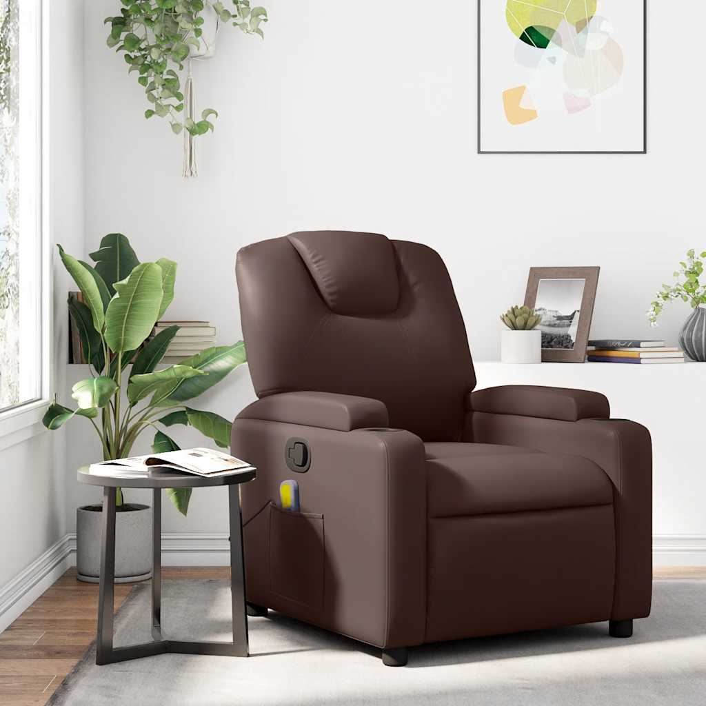 Fauteuil de massage inclinable Marron Similicuir - XIOS