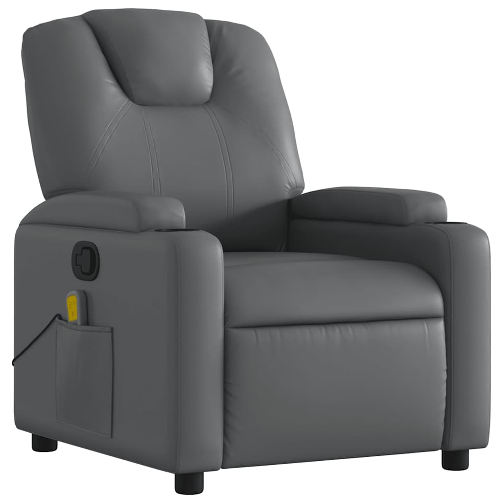 Fauteuil de massage inclinable Gris Similicuir - XIOS