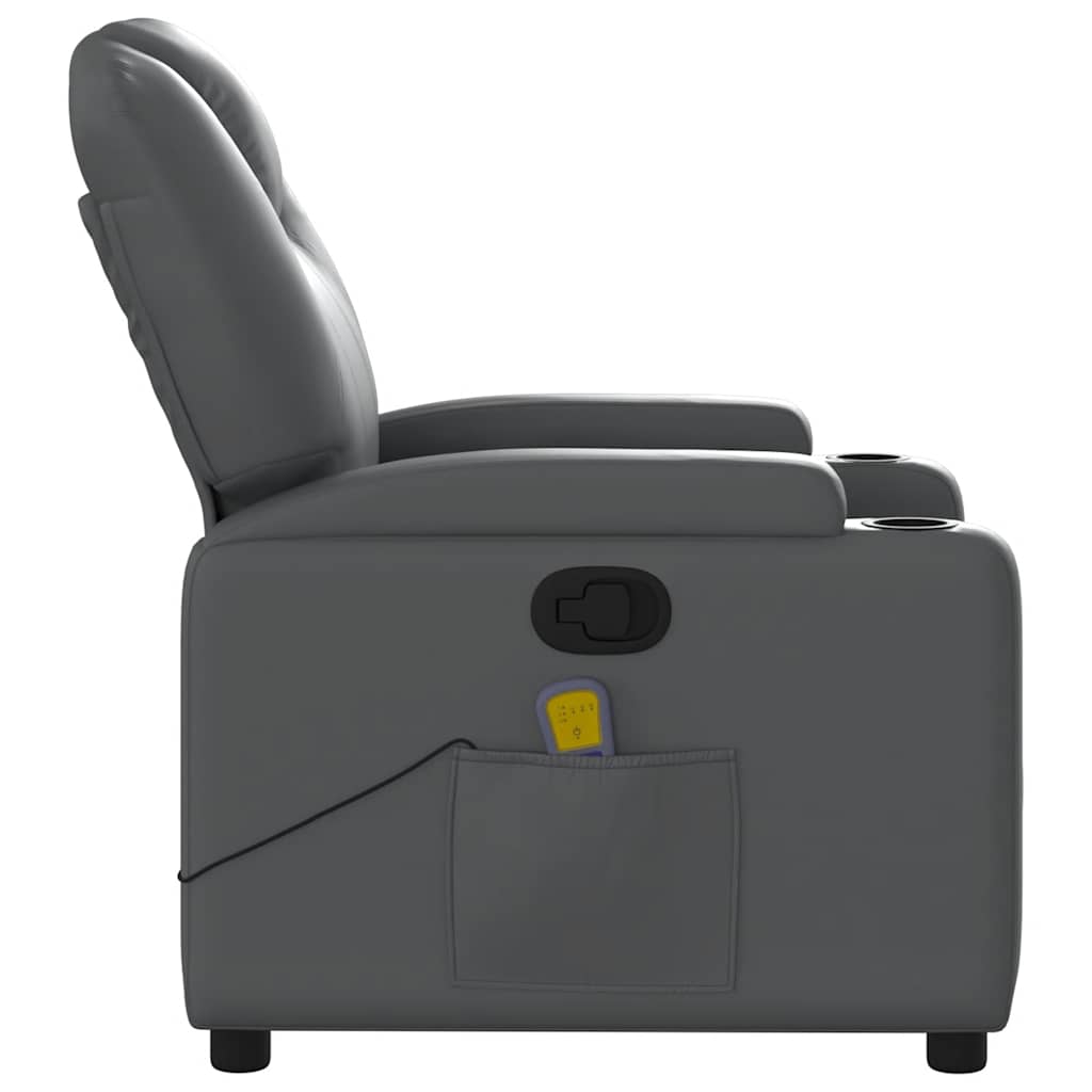Fauteuil de massage inclinable Gris Similicuir - XIOS