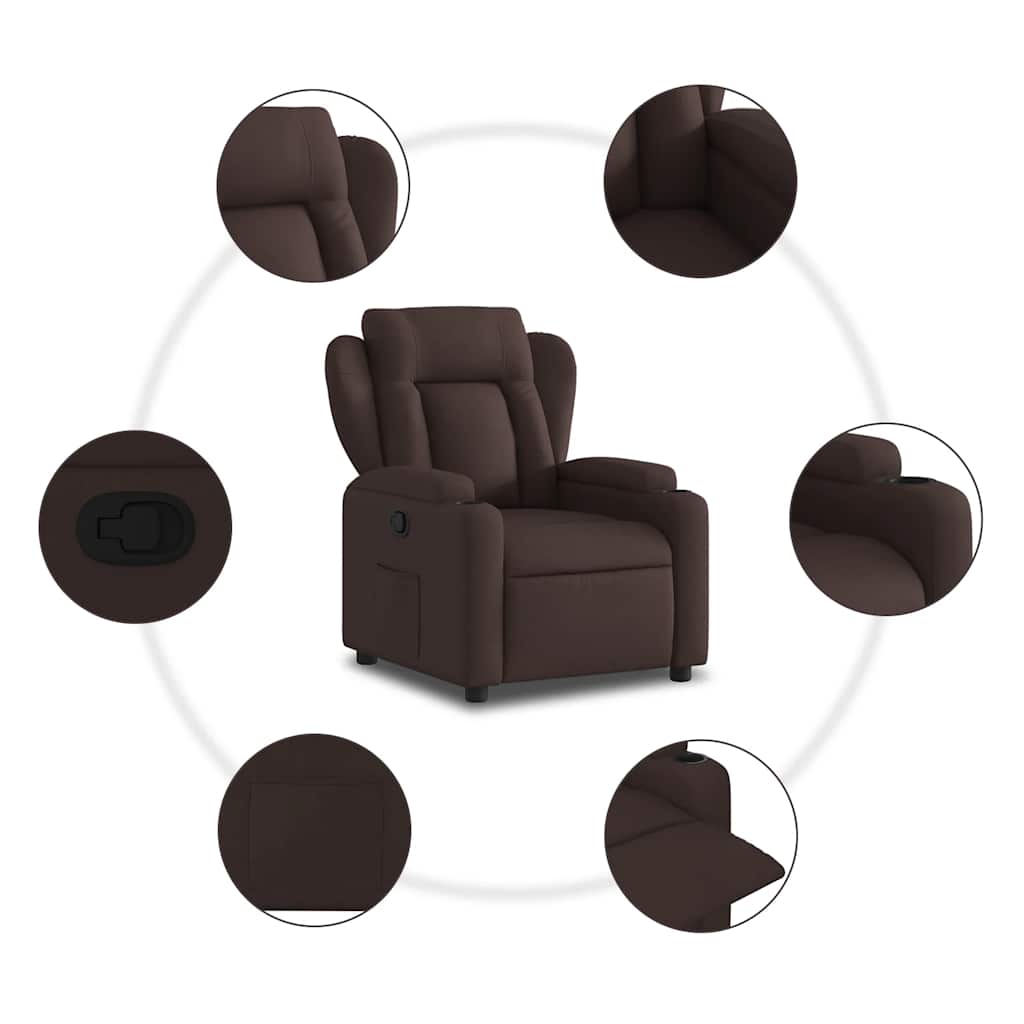 Fauteuil inclinable Marron foncé Tissu - XIOS
