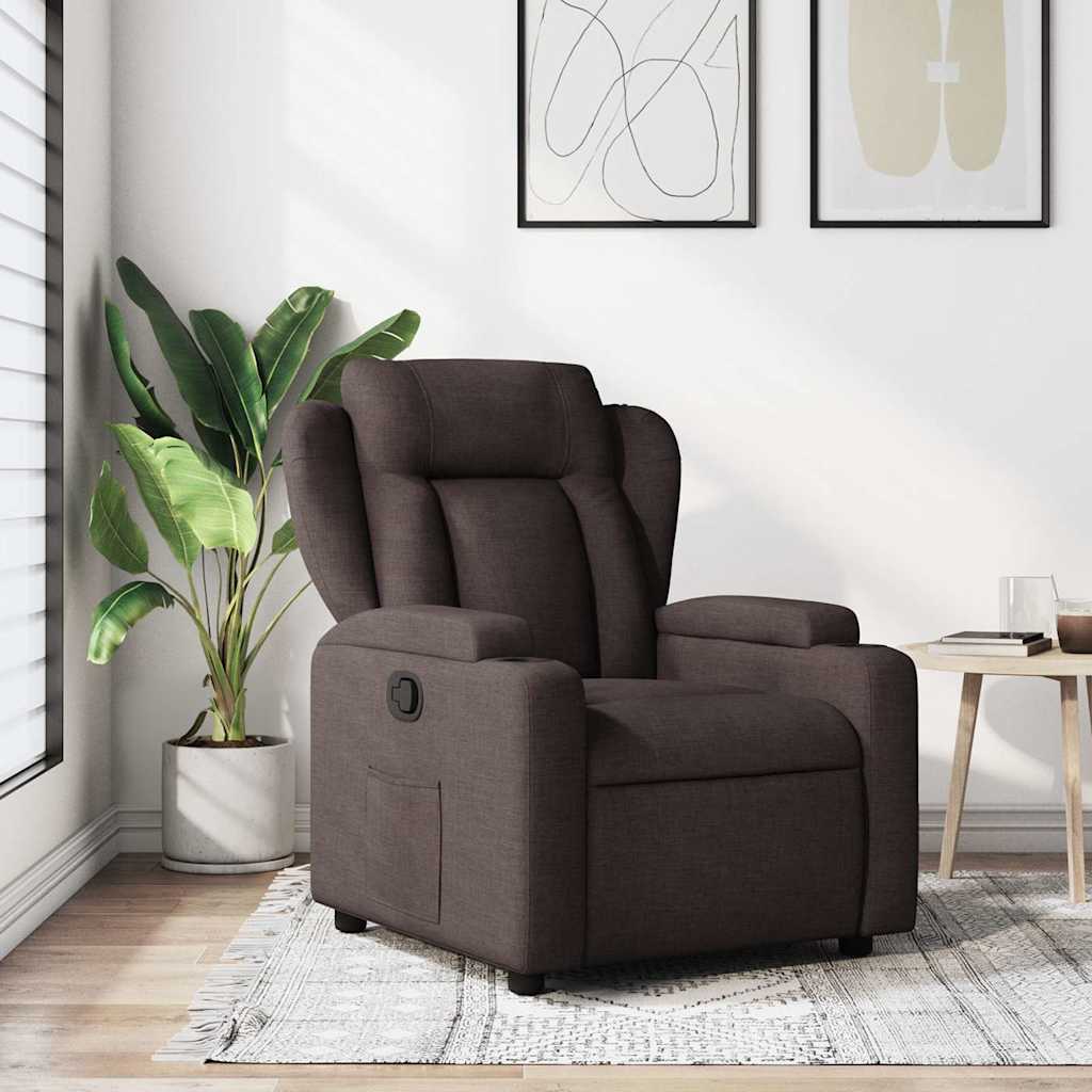 Fauteuil inclinable Marron foncé Tissu - XIOS