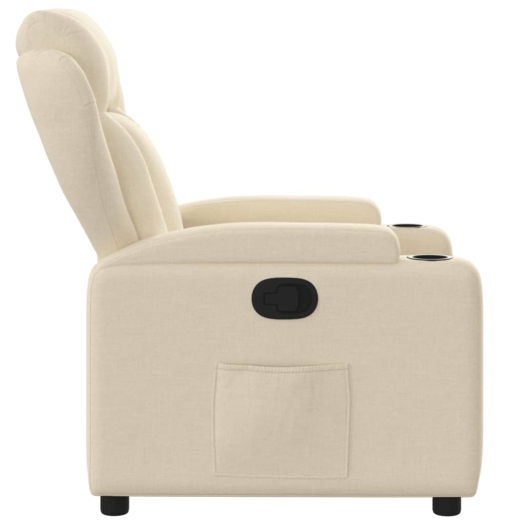 Fauteuil inclinable en tissu crème - XIOS