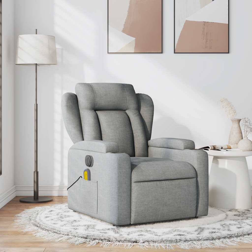 Fauteuil de massage inclinable Gris clair Tissu - XIOS