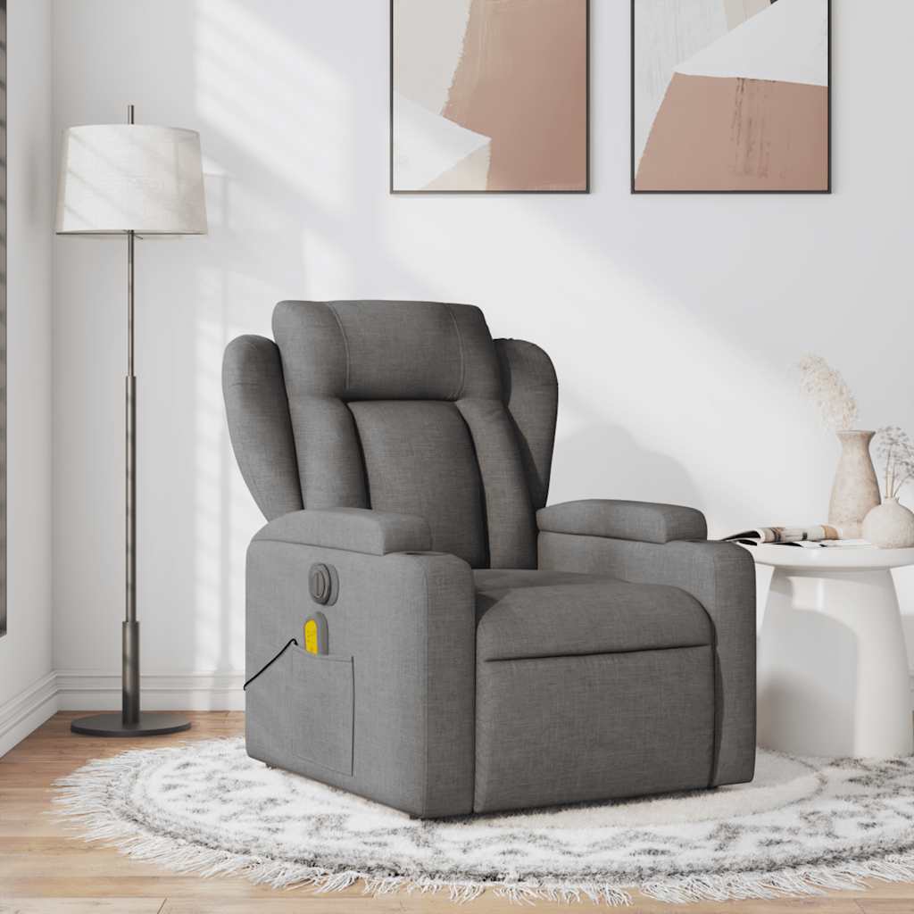 Fauteuil de massage inclinable Gris foncé Tissu - XIOS