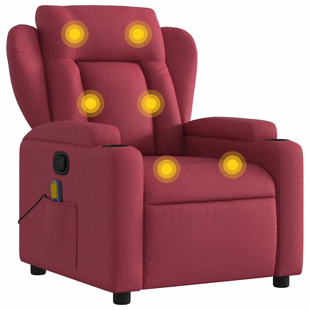 Fauteuil de massage inclinable Rouge bordeaux Tissu - XIOS