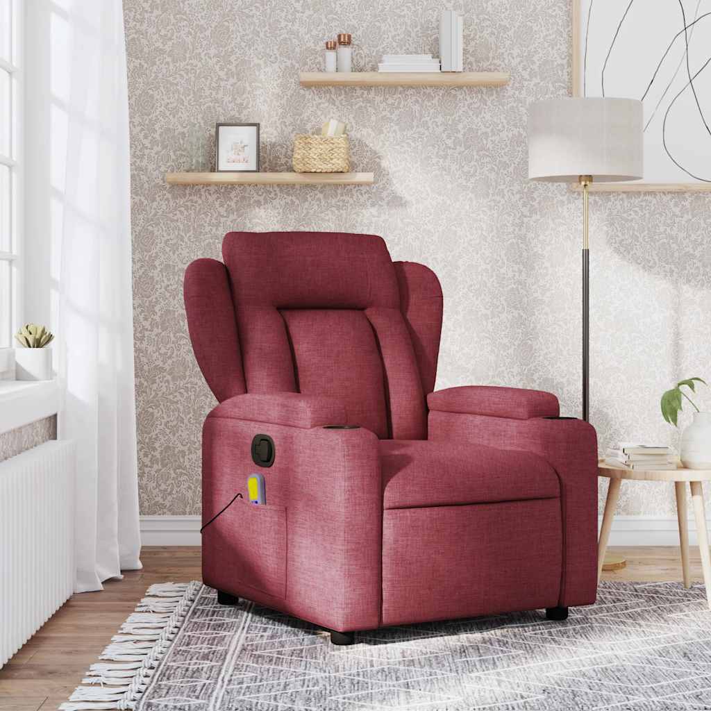 Fauteuil de massage inclinable Rouge bordeaux Tissu - XIOS